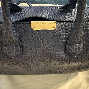 Blue Burberry Raised Pebble Textured Women's Handbag